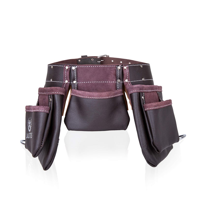 LAUTUS Oil Tanned Leather Tool Belt/Pouch/Bag, Carpenter, Construction, Framers, Handyman, Electrician - 100% LEATHER - Image 4